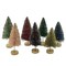 Bethany Lowe 4.25 In Jewel-Tone Mini Bottle Brush Christmas Decorative Tree Set , Christmas Decor Trees Glittered Gold